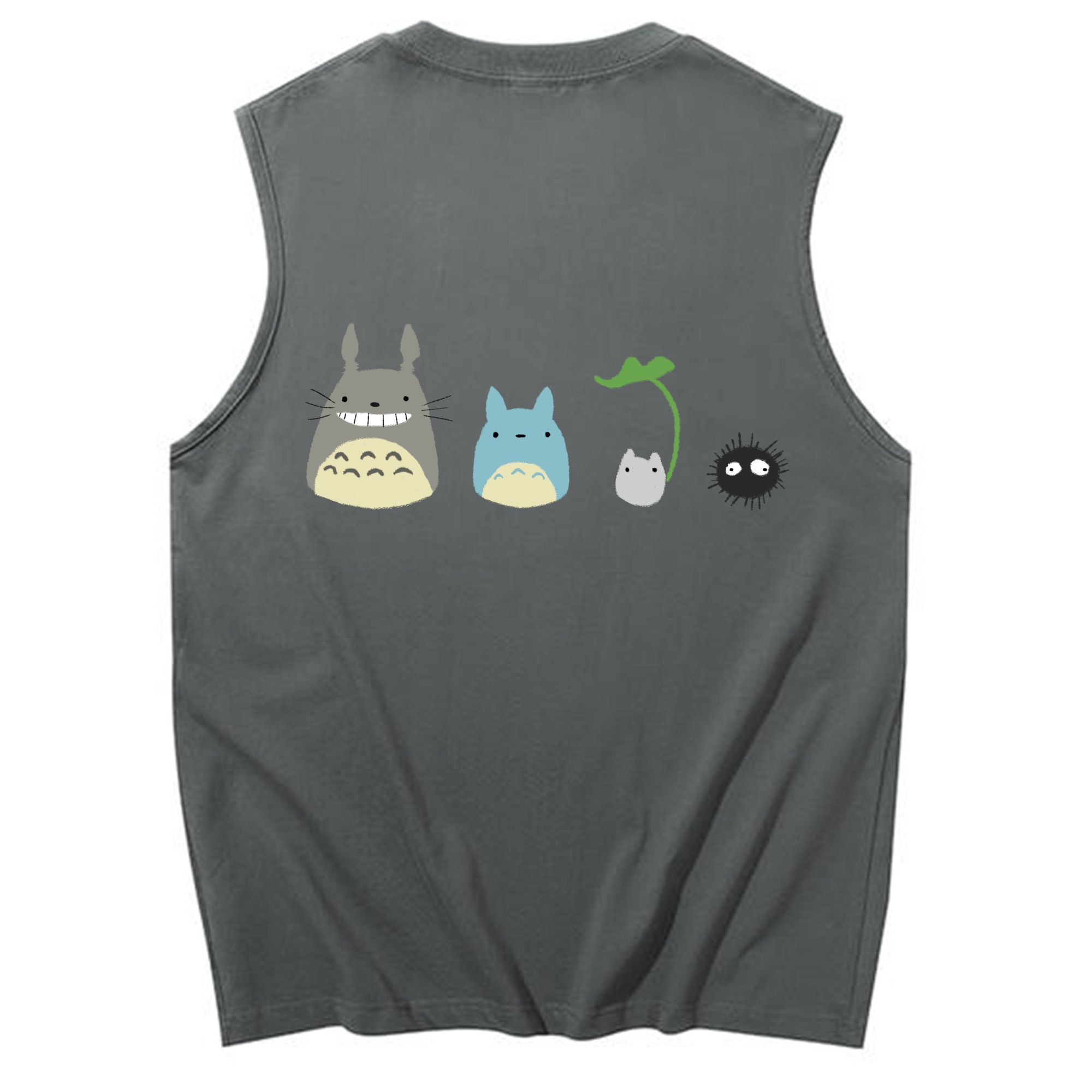 （画像用） となりのトトロ 草壁メイ 草壁サツキ My Neighbor Totoro Satsuki Kusakabe Mei Kusakabe コットン100％タンクトップ（背面プリント）